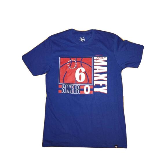 Other - Tyrese Maxey Philadelphia 76Ers 47 Brand T Shirt Blue Sixers Small Nwot